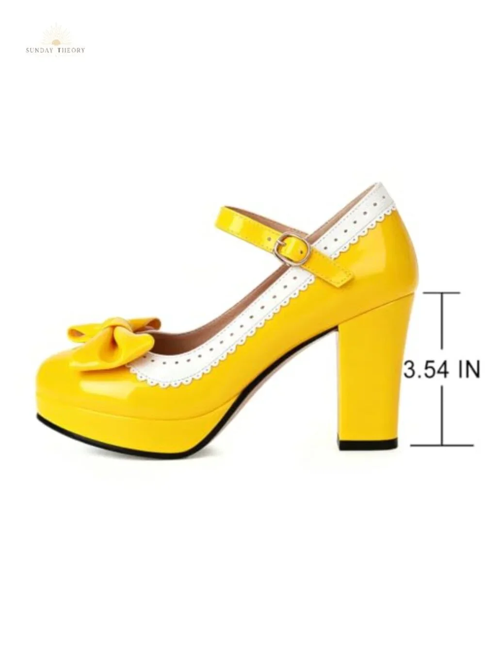Kawaii Mary Jane Platform Heels Round Toe Bow Buckle Block Heels
